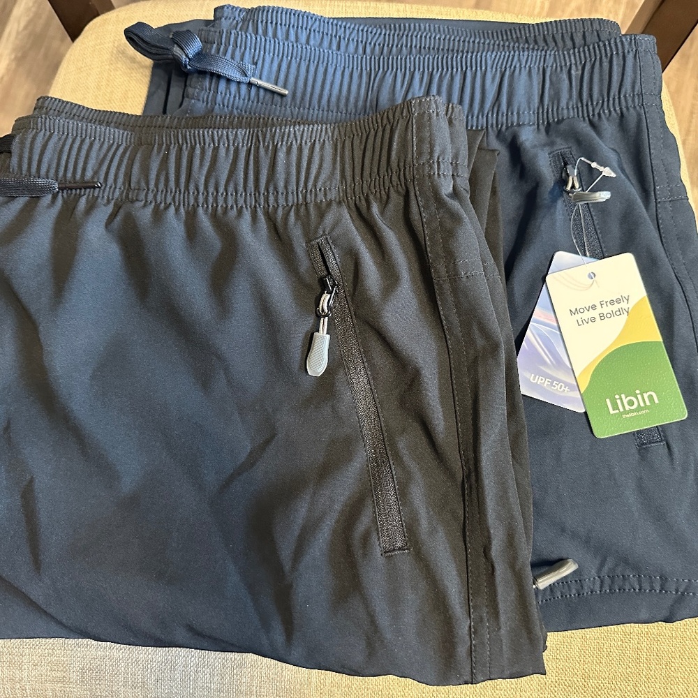 2 Pair Light Weight Zipper Pocket Plus Size Pants
